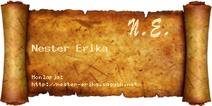 Nester Erika névjegykártya